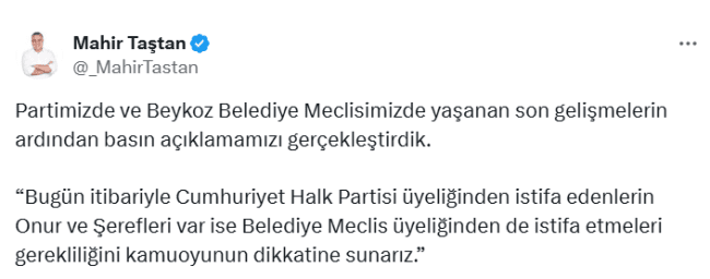 Belediye ve Parti İçindeki İstifa Dalgası: Beykoz'da Parti içi gerilim sürüyor